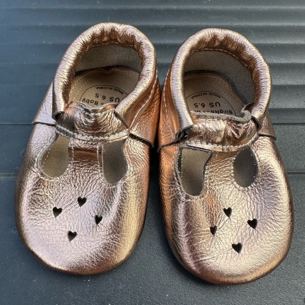 Birdrock Baby Gold Moccasins
